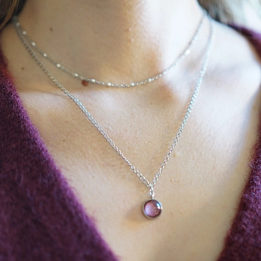 Vieux Rose Foncé - Collier Double - Les Chouchous de Justine