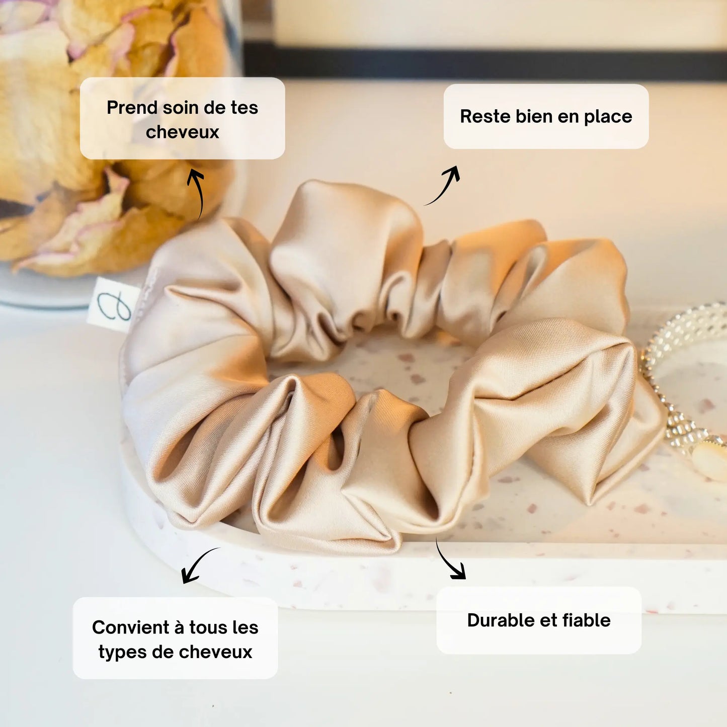 Beige Clair - Chouchou Cheveux - Les Chouchous de Justine